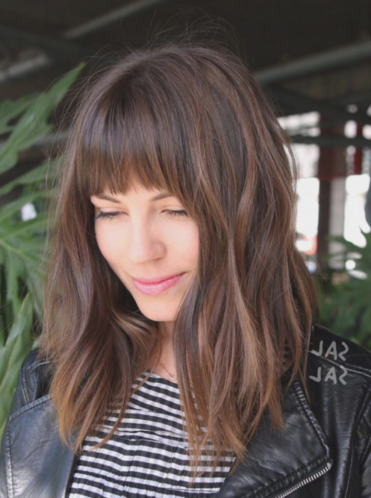 15 Fun Hairdos with Bangs for Medium Length Hair - The Frisky