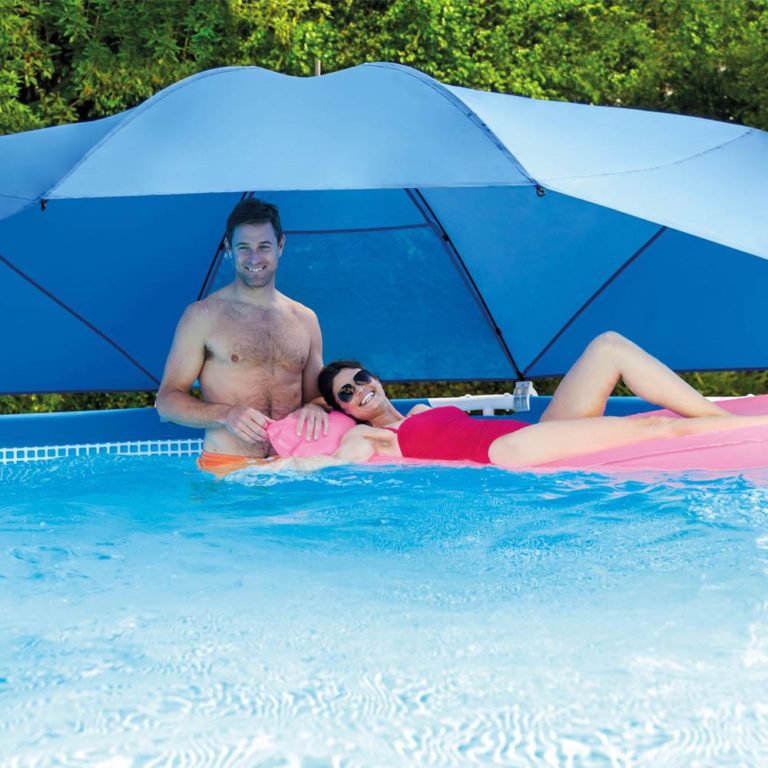 above ground pool with canopy