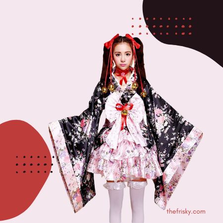 Kamado Cosplay Costume Outfit Kimono with Hairwear and Bamboo 