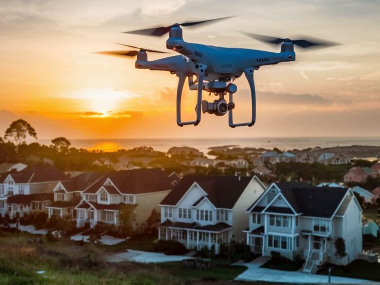 drone filming houses