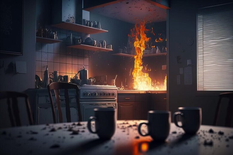 burning kitchen