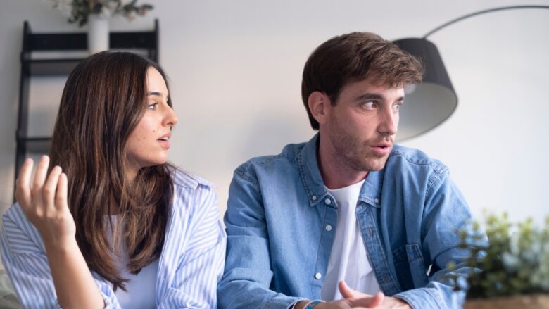 A tense couple talks through a moment that feels hard to explain