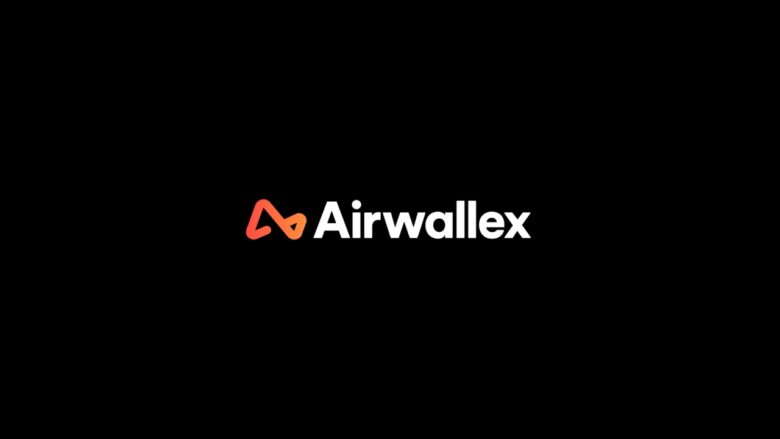 Airwallex logo centered on a black background